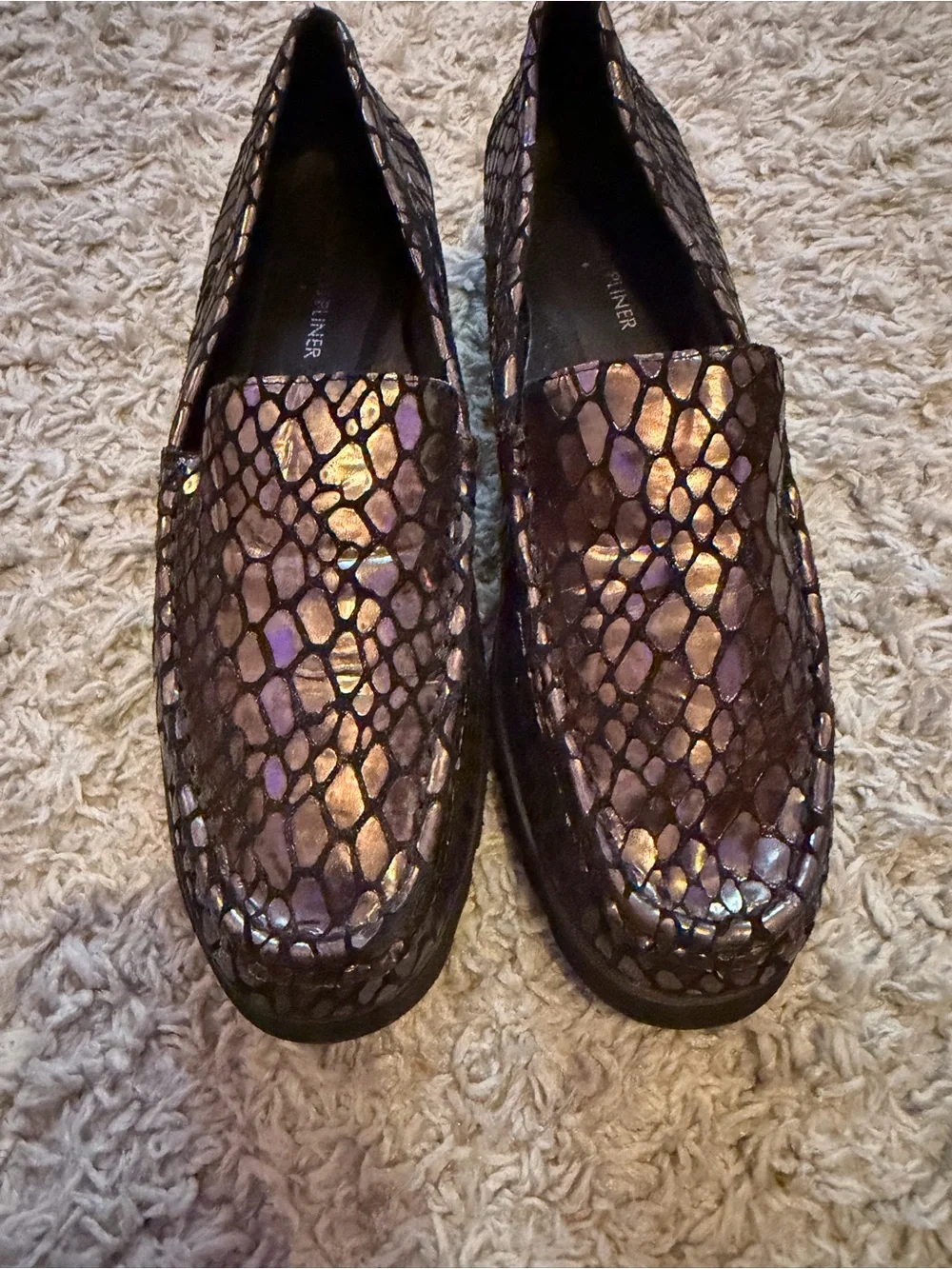 Donald J. Pliner Black Leather Slip-On Loafers